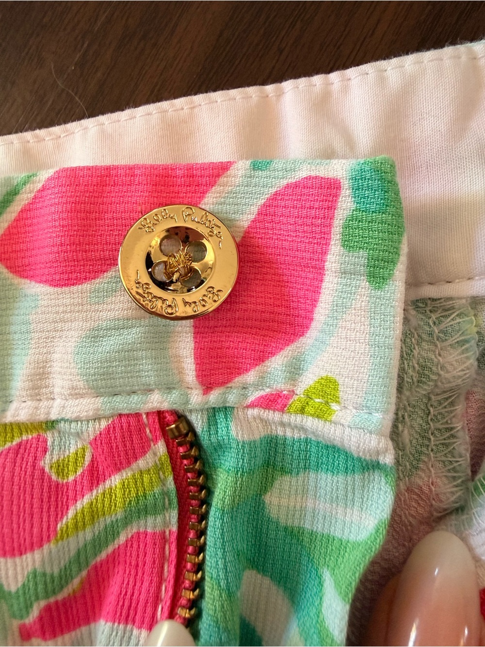 Lilly Pulitzer Floral Scallop Hem Shorts — Pink, Green & White - Picture 6 of 8